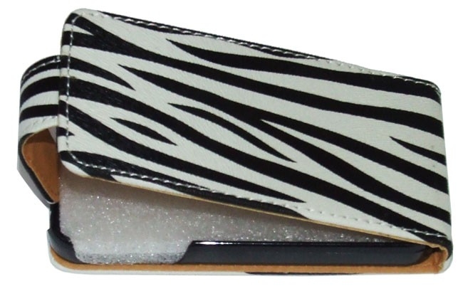 Zebra Design Leather Flip Case for iPhone 4s